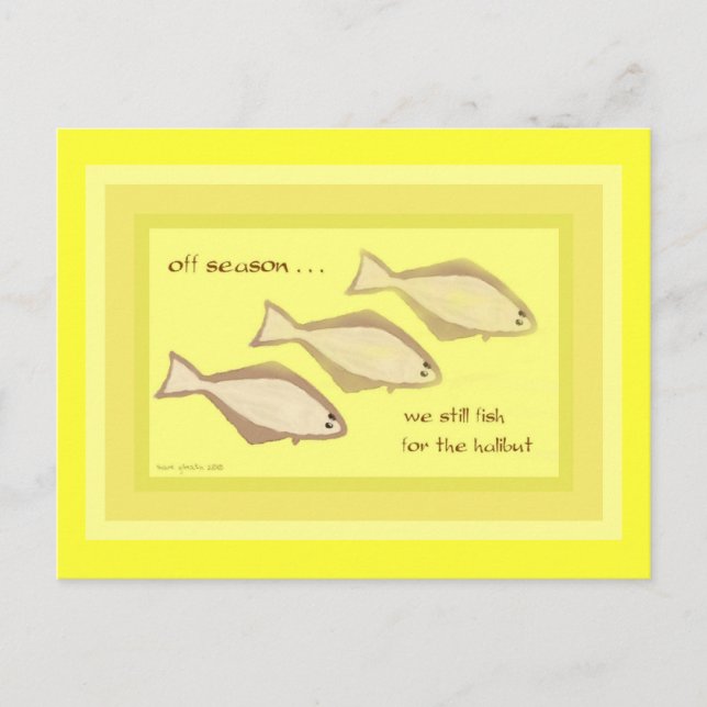 Halibut Haiku Art Postcard - Sammelpostkarte Postkarte (Vorderseite)