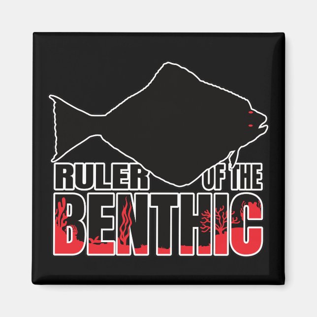 Halibuts Halibut Flatfish — Marine Geek Magnet (Vorne)