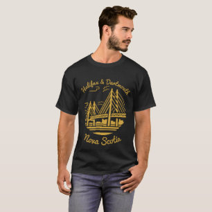 Halifax and Dartmouth Nova Scotia T - Shirt gold
