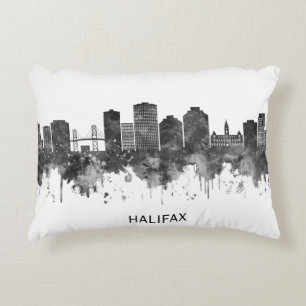 Halifax Canada Skyline BW Dekokissen