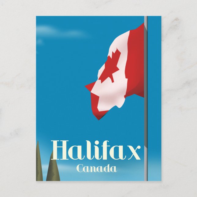 Halifax Canada Travel Poster Postkarte (Vorderseite)