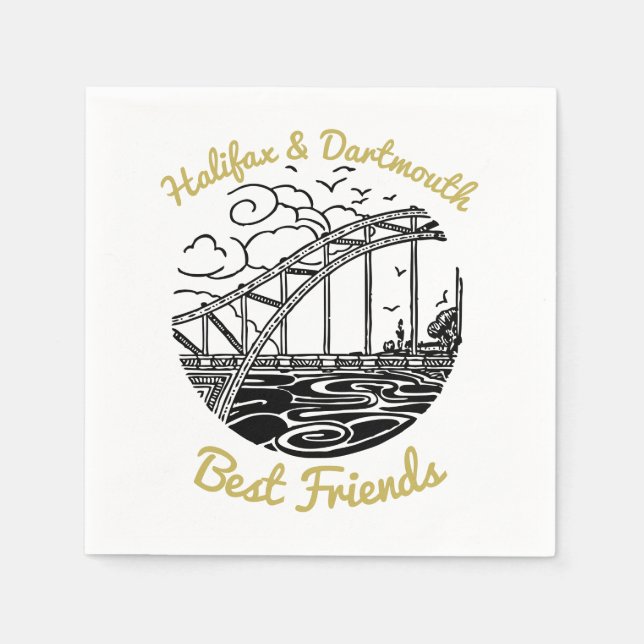 Halifax Dartmouth beste Freunde Party nappers Serviette (Vorderseite)