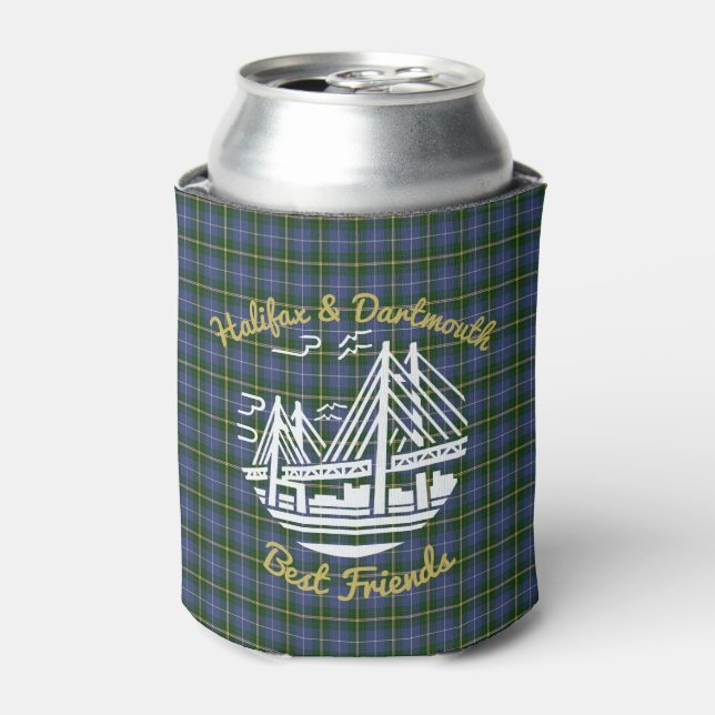 Halifax Dartmouth Freunde Tartan Bier kann kühler Dosenkühler (Kanne Vorderseite)