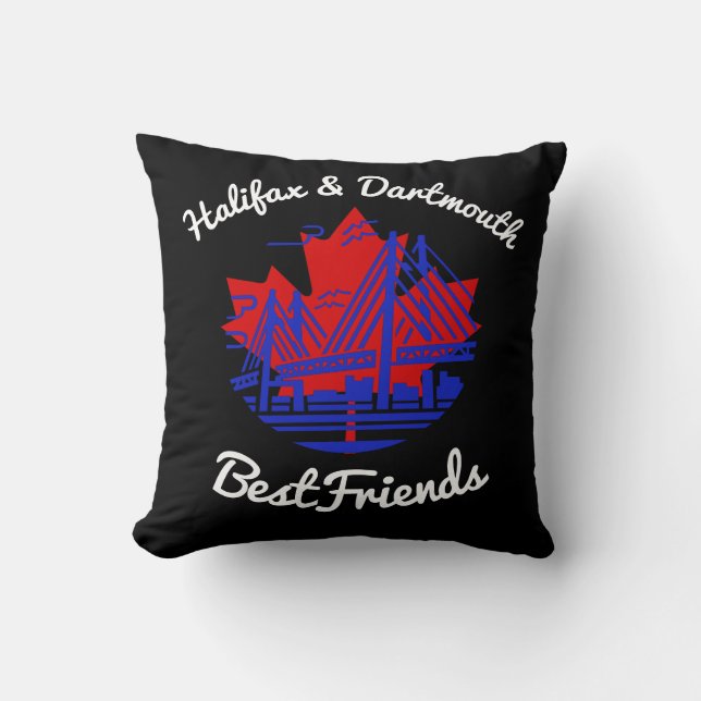 Halifax et Dartmouth Bestfriends canada coussin (Recto)