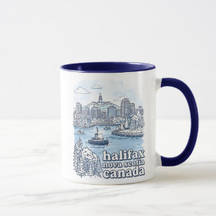 Halifax Kanada Einfache Blaue Skyline Süße Stadtan Tasse