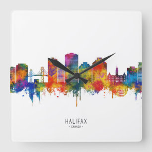 Halifax Kanada Skyline Quadratische Wanduhr