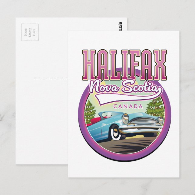 Halifax Nova Scotia Reise-Logo Postkarte (Vorne/Hinten)