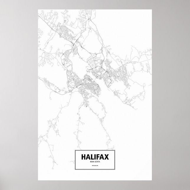 Halifax, Nova Scotia (schwarz auf weiß) Poster (Vorne)