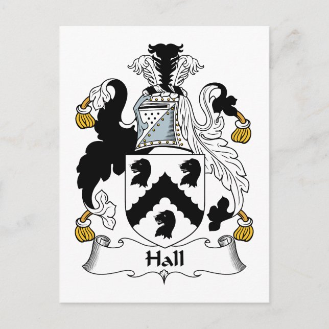 Hall Familienwappen Postkarte (Vorderseite)