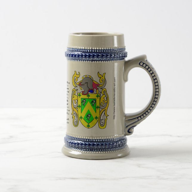 Hall-Familienwappen Stein Bierglas (Rechts)