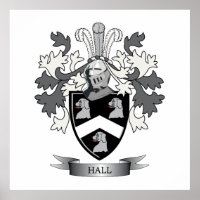 Hall Family Crest Coat of Arms