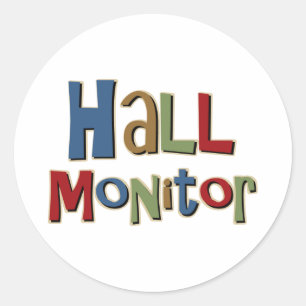 Hall-Monitor bunt Runder Aufkleber