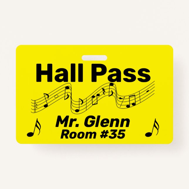Hall Pass Music Theme Ausweis (Vorderseite)