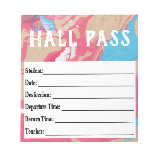 Hall Pass Notepad Notizblock