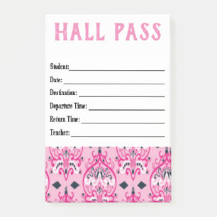 Hall Pass Post-it Klebezettel