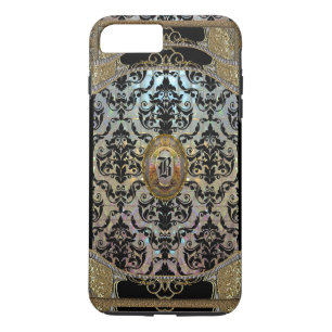 Halleesham Eleganter Damast Monogramm Plus Case-Mate iPhone Hülle