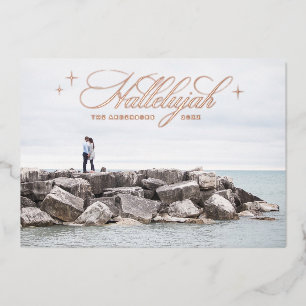 Halleluja. Elegantes Gold Religiöse Weihnachten Folien Feiertagskarte