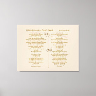 Hallelujah-Chor Händels Messiah brauner Text Leinwanddruck
