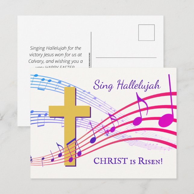 HALLELUJAH CHRIST IST RISEN Oaster Postkarte (Vorne/Hinten)