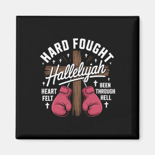 Hallelujah Christlich Boxing Gloves Kreuz Herz Magnet