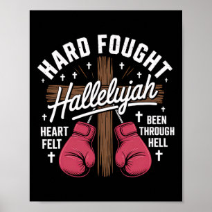 Hallelujah Christlich Boxing Gloves Kreuz Herz Poster