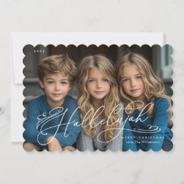 Hallelujah Elegante Script Foto Weihnachtskarte Feiertagskarte