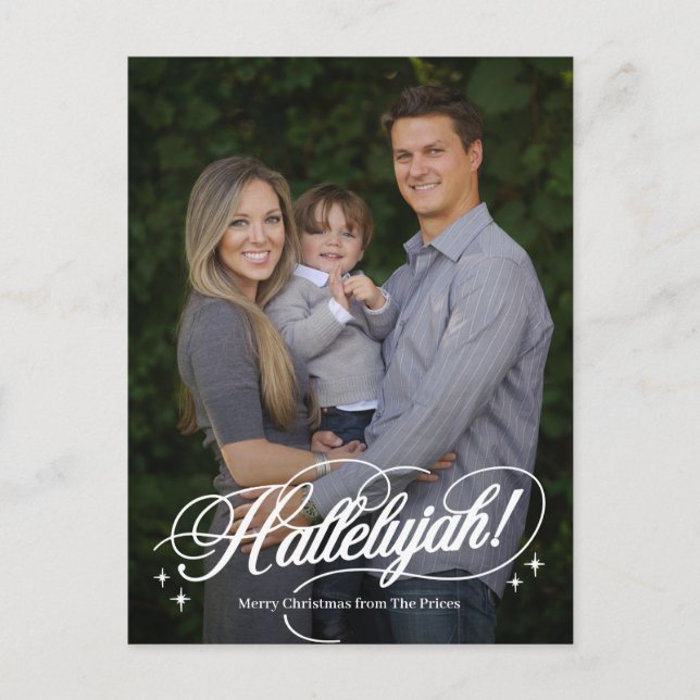 Hallelujah Religious Christmas Foto Card Postkarte (Vorderseite)