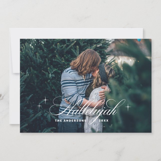 Hallelujah Weihnachten | Elegantes religiöses Foto (Vorderseite)