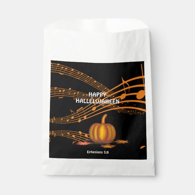 HALLELUJAHEEN | Kürbis | Christlich Halloween Geschenktütchen (Vorderseite)