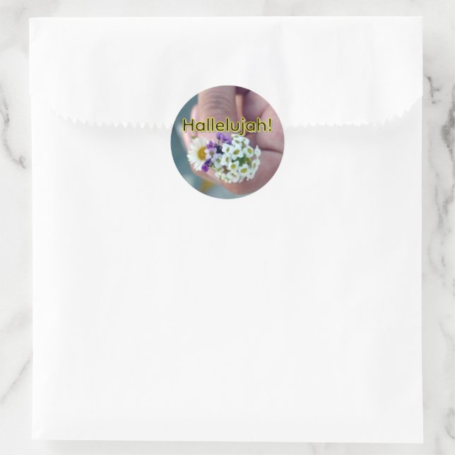 Halleluyah Runder Aufkleber (Tasche)