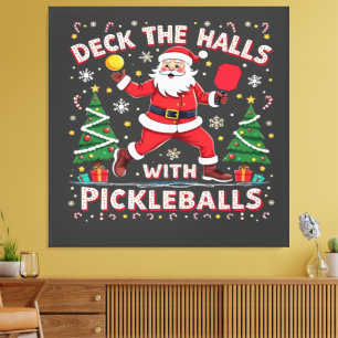 Hallen mit Pickleballs überprüfen Leinwanddruck