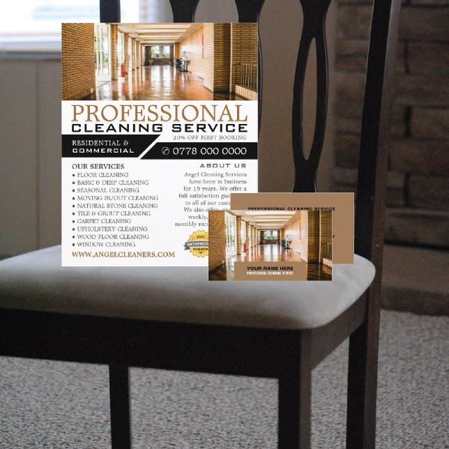 Hallenfußboden, Reinigungsservice Visitenkarte (Von Creator hochgeladen)