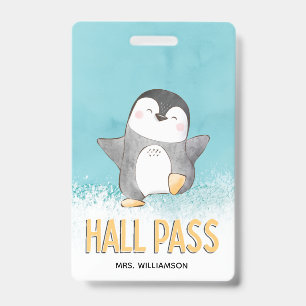 Hallenpass Süßer Pinguin Klassenlehrer Ausweis