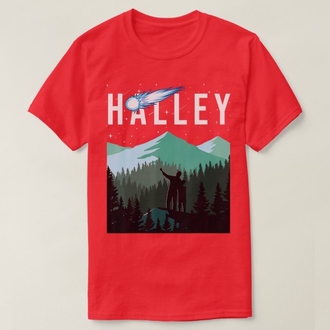 Halleys Comet Night Sky Solar System Space Astrono T-Shirt (Design vorne)