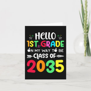 Hallo 1. Klasse auf meinem Weg, um Klasse von 2035 Karte