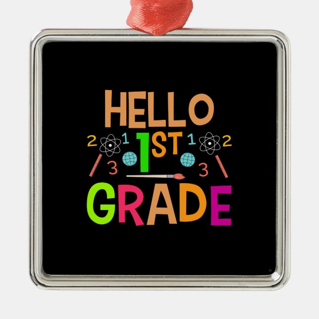 Hallo 1. Klasse Ornament Aus Metall (Vorne)