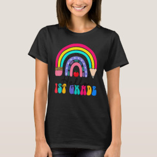 Hallo 1. Klasse Rainbow Stift Lehrer 1. T-Shirt