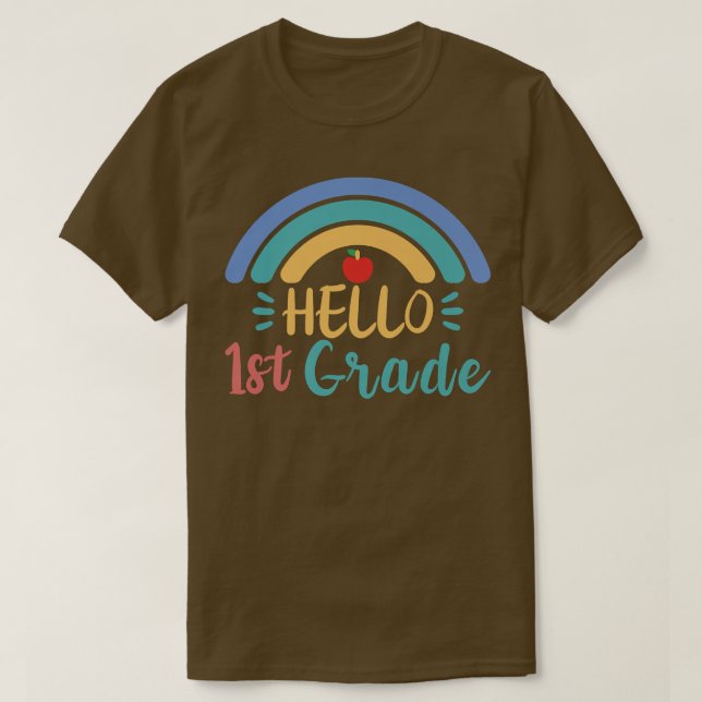 Hallo 1. Klasse Unterricht Schule Einschulung Prem T-Shirt (Design vorne)
