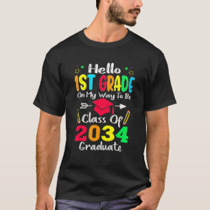 Hallo 1. Klasse zurück zur Schulklasse 2034 T-Shirt
