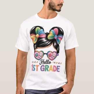 Hallo 1St Grade Messy Bug Zurück zur Schule T-Shirt