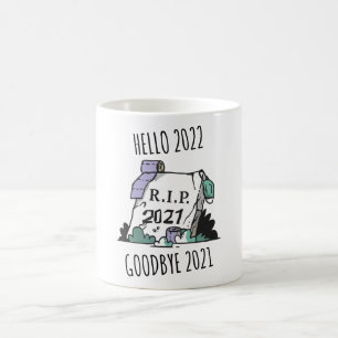 Hallo 2022 Auf Wiedersehen 2021 Erholung in Peace Kaffeetasse