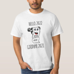 Hallo 2022 Auf Wiedersehen 2021 Toilettenpapier T-Shirt