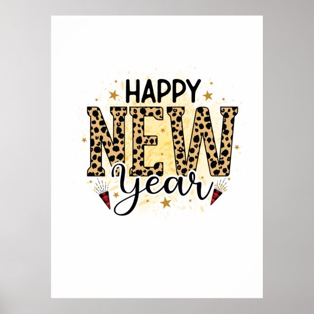 Hallo 2022 Glücklicher Neujahrsvorsprung Poster (Vorne)