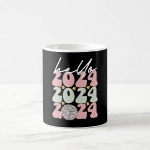 Hallo 2024 Groovy Happy New Year Christmas Kaffeetasse