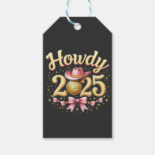 Hallo 2025 Silvester Cowboy Western  Geschenkanhänger