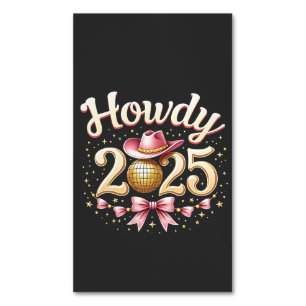 Hallo 2025 Silvester Cowboy Western  Magnetische Visitenkarte