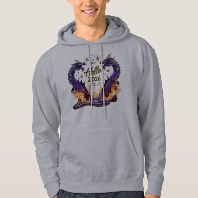 Hallo 2026 Dual Dragon Fire Pullover Hoodie (Vorderseite)