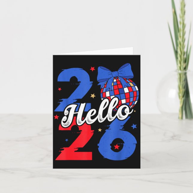 Hallo 2026 Frohes Neues Jahr 2026 Silvester Teil Karte (Vorderseite)