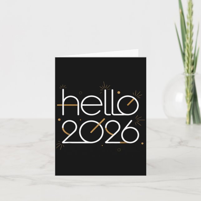 Hallo 2026 Frohes Neues Jahr Feuerwerk-Feier  Karte (Vorderseite)