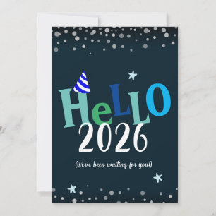 Hallo 2026 Lustige Neujahrskarte Feiertagskarte